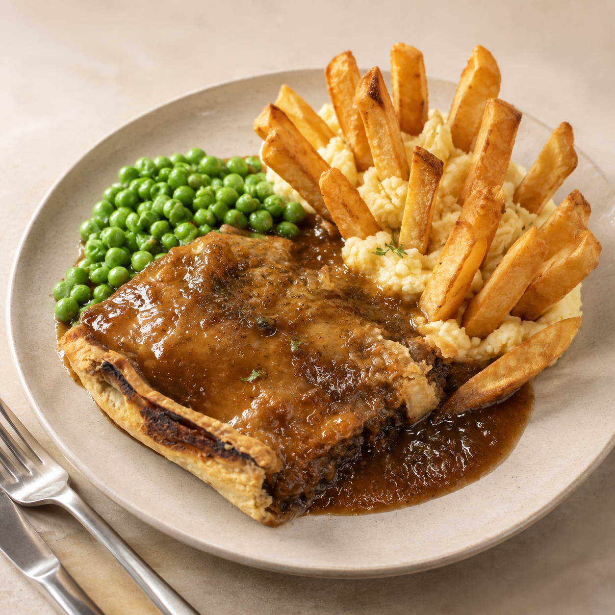 Pie and chips